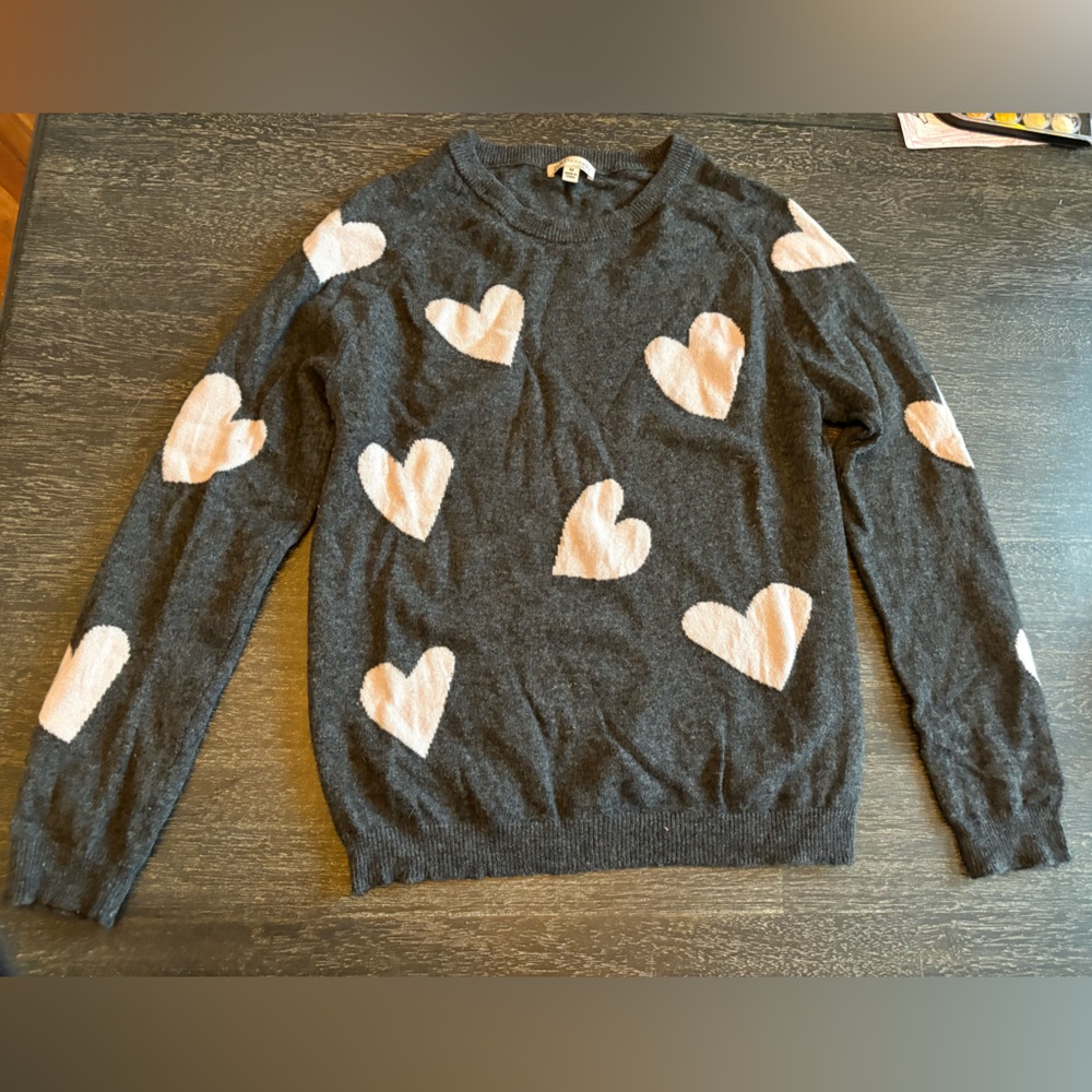 Philosophy Charcoal Cashmere with Heart Print